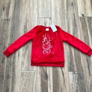 New! Disney Minnie Mouse Plush crewneck sweatshirt size 5